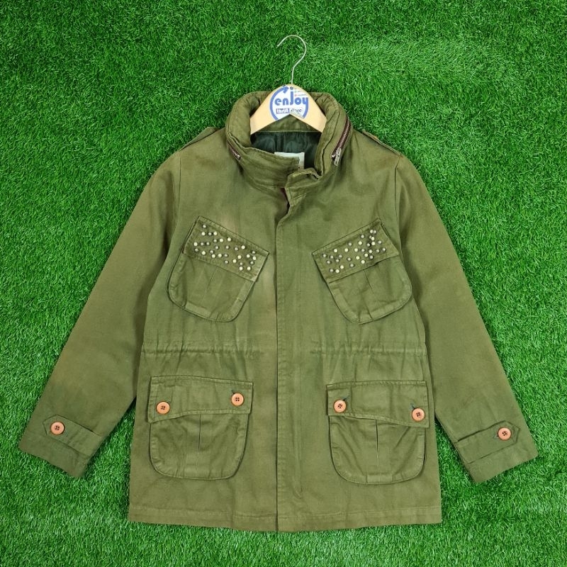 jaket parka fashion wanita cewek THE VIVI army MILITARY second preloved pl
