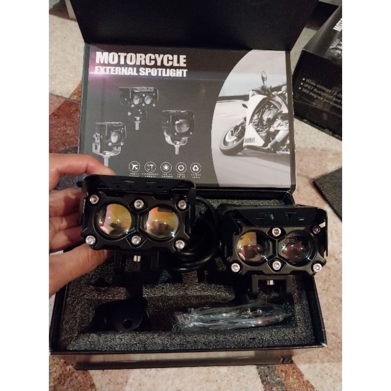 lampu tembak sorot SQL 2 mata HRJ sinar putih putih