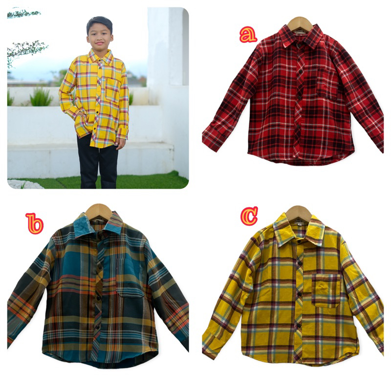 Kemeja Anak Amora Kemeja Anak Cowok Flanel Neeca Kiddos Size 6 8 10 12 14 Y