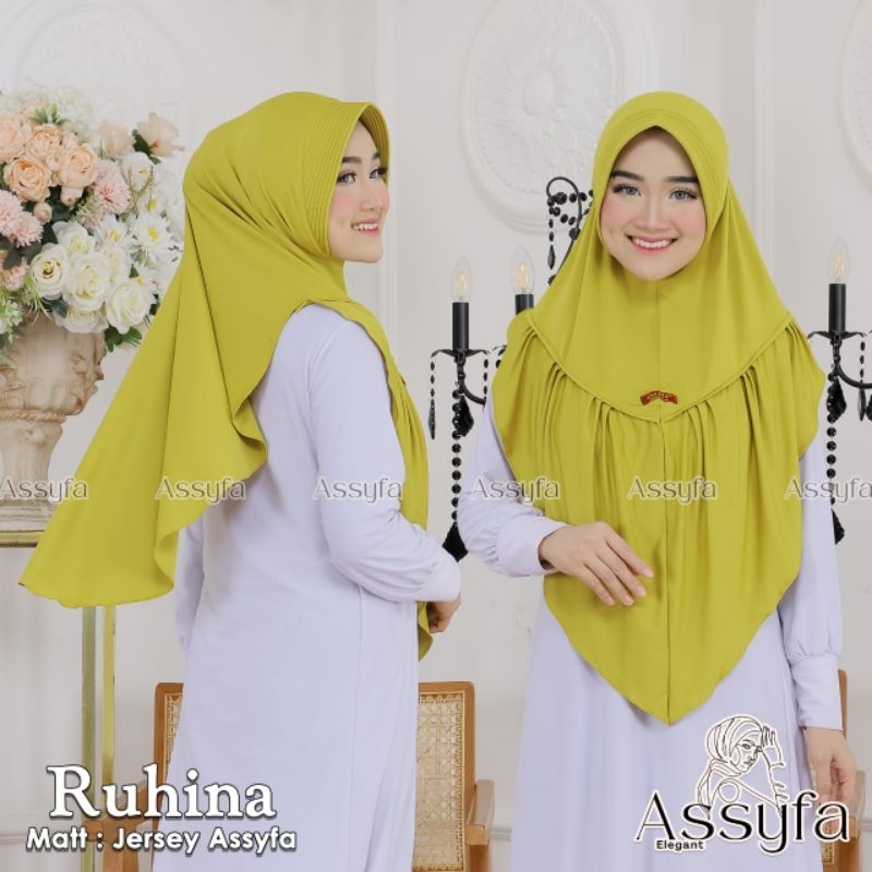 (Ori Assyfa) RUHINA •jilbab instan jersey premium• jilbab instan pet rampel