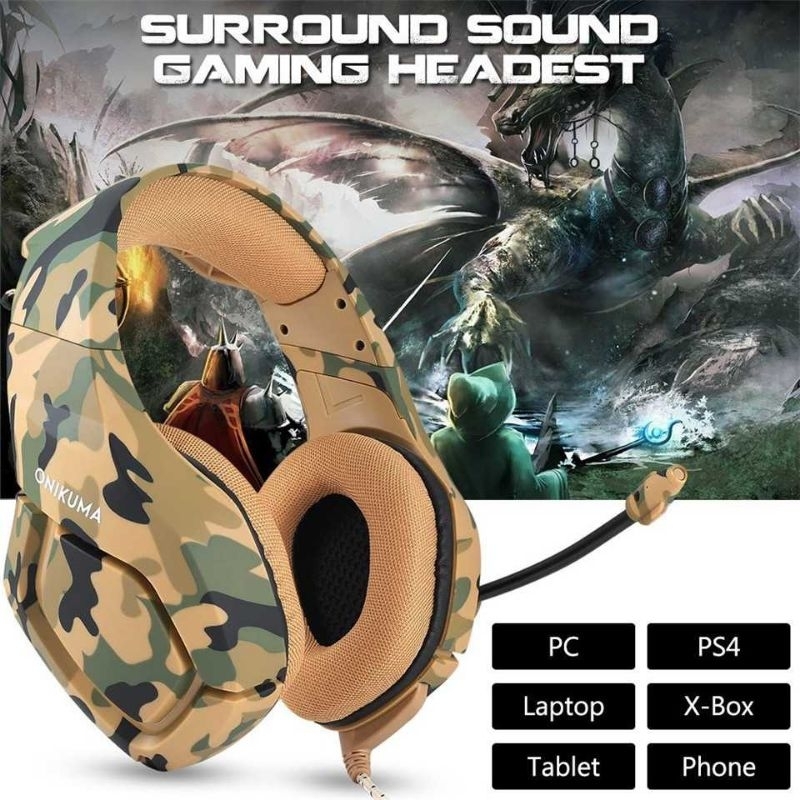 Headset Gaming / Earphone Headphone gaming Super Bass dengan Mic