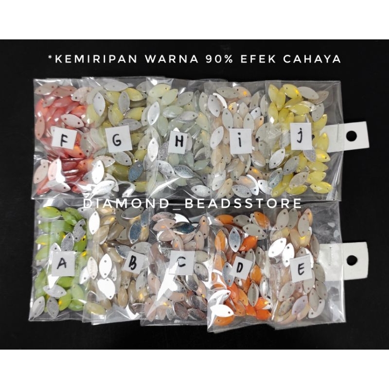 Payet kristal jahit | Diamond sampan doff 6x12mm 50bj