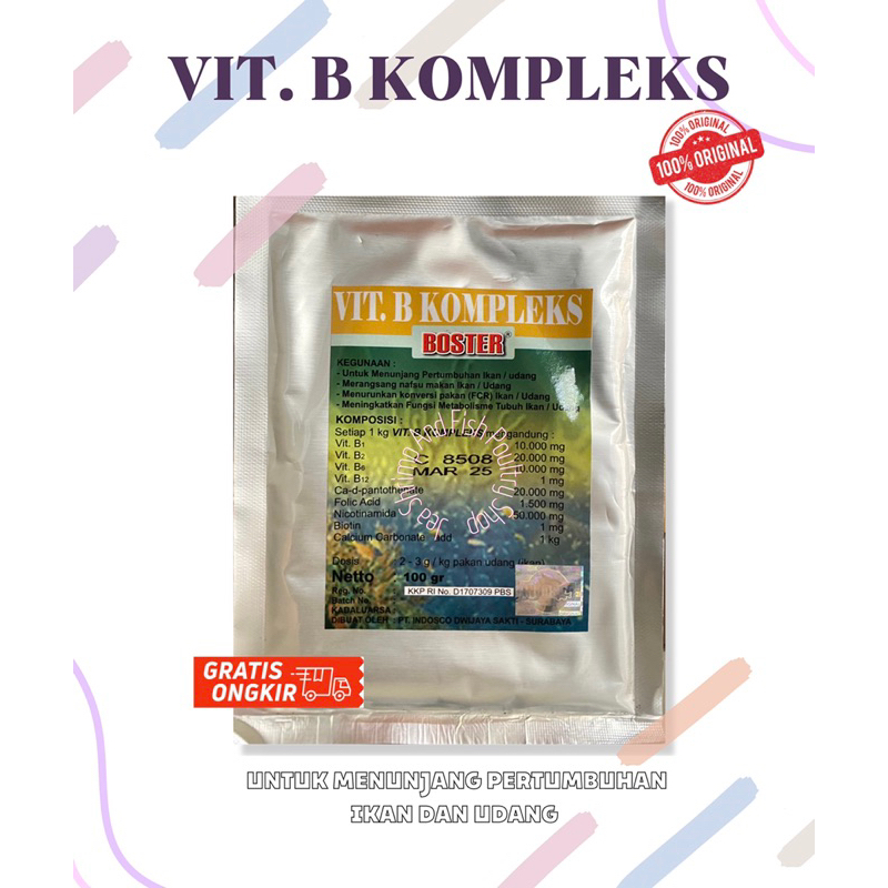 BOSTER VITAMIN B - COMPLEK 100 gram, vit B-complek serbuk BOSTER