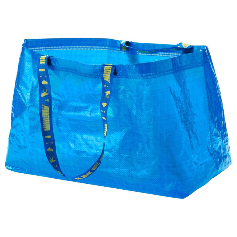 FRAKTA Kantong plastik belanja besar biru 55x37x35