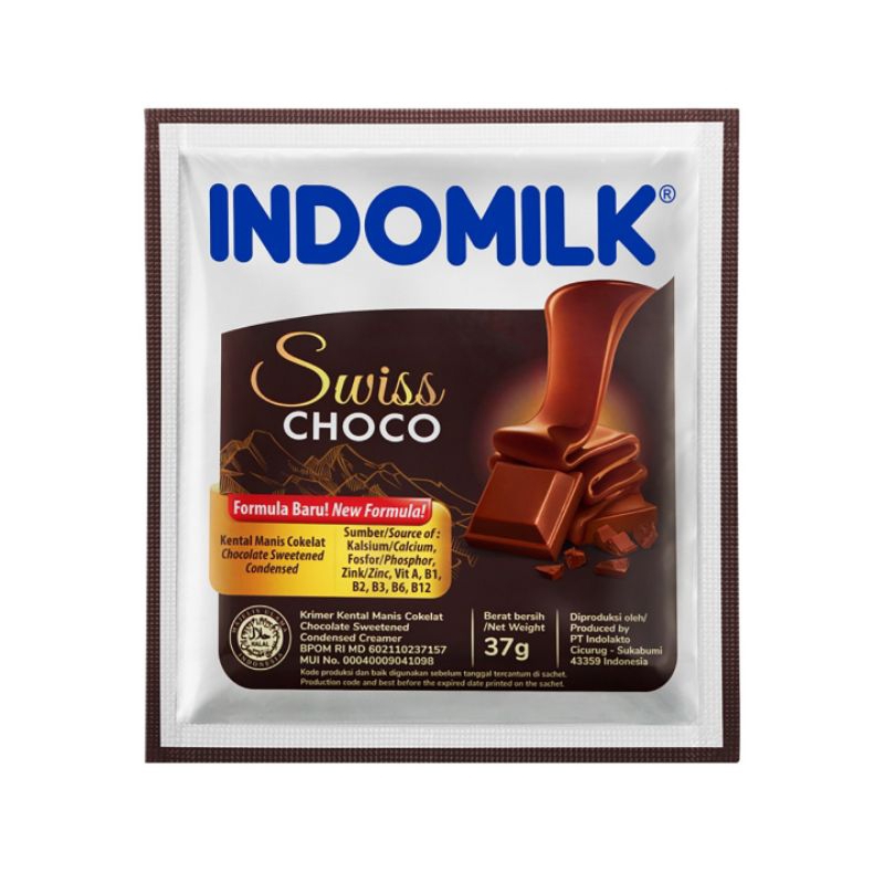 

indomilk Krimer Kental Manis Swiss Choco 6x37gr