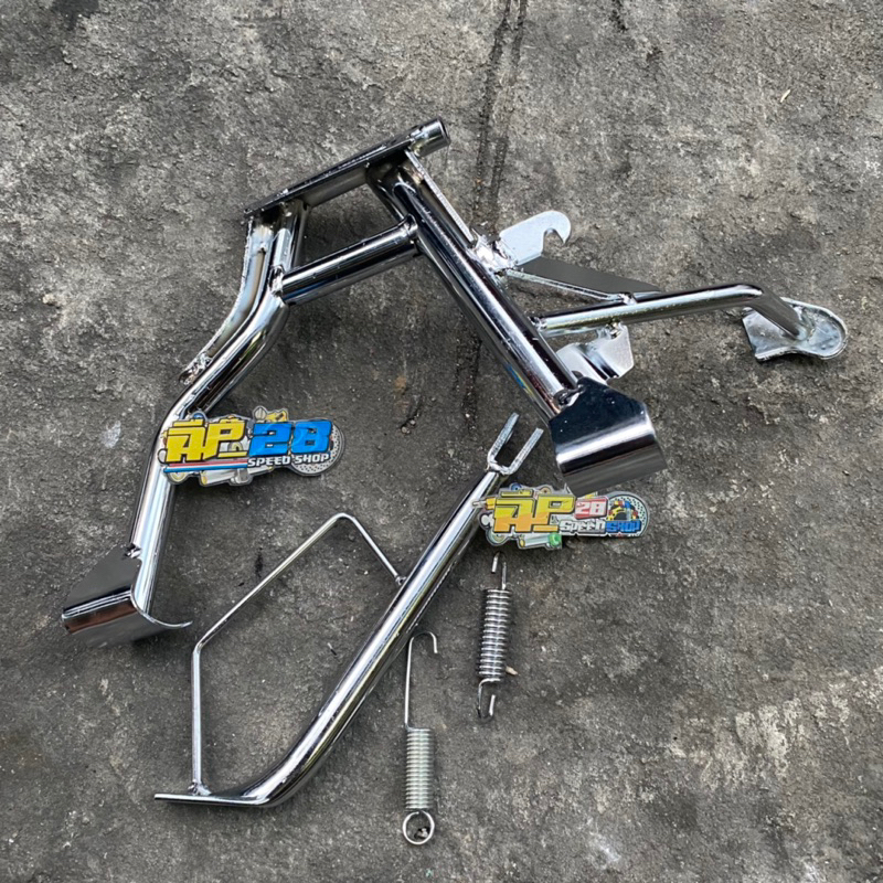 STANDAR 1 SET CHROME MATIC BEAT SCOOPY VARIO 110 RING 17 / STANDAR TENGAH DAN STANDR SAMPING RING 17 MATIC BEAT CARBU BEAT FI BEAT ESP SCOOPY CARBU SCOOPY FI SPACY VARIO 110 CARBU VARIO 110 INJEKSI