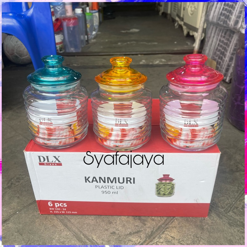 SALE DLX GLASS TOPLES KUE KERING KEDAP UDARA KANMURI 950 ML / TOPLES LEBARAN DLX GLASS