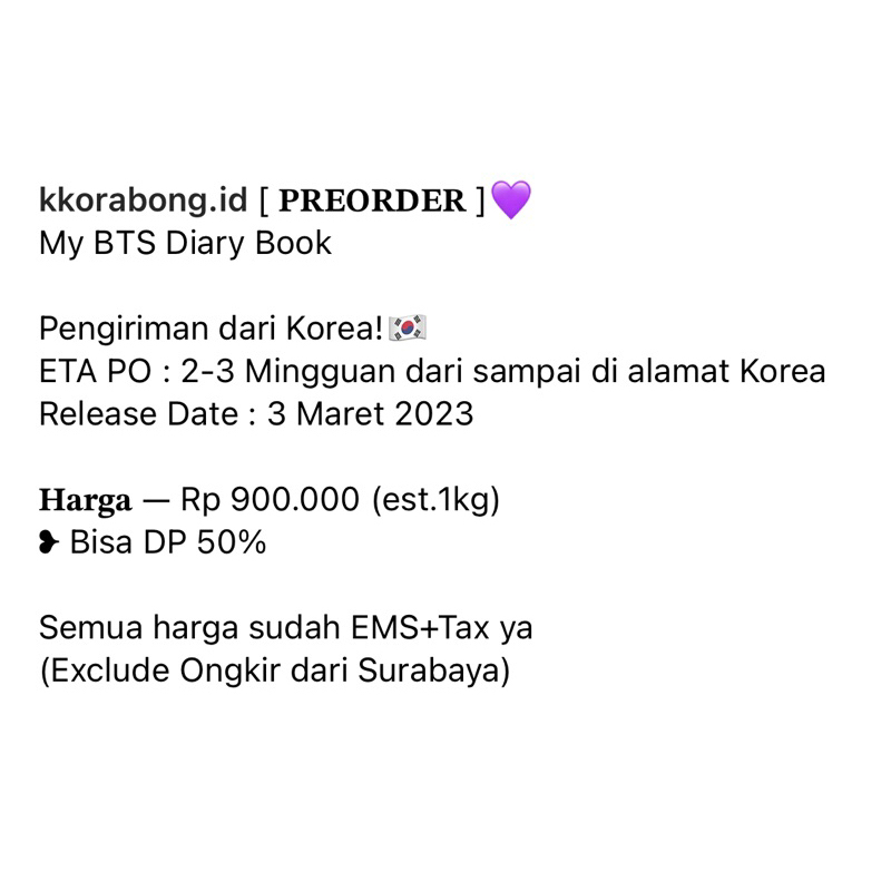 [PELUNASAN] My BTS Diary Book Weverse