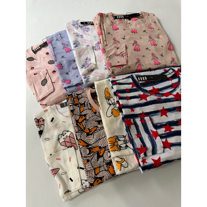 READYBASIC - BAJU KAOS LENGAN PANJANG BAHAN KATUN ADEM MOTIF CUTE