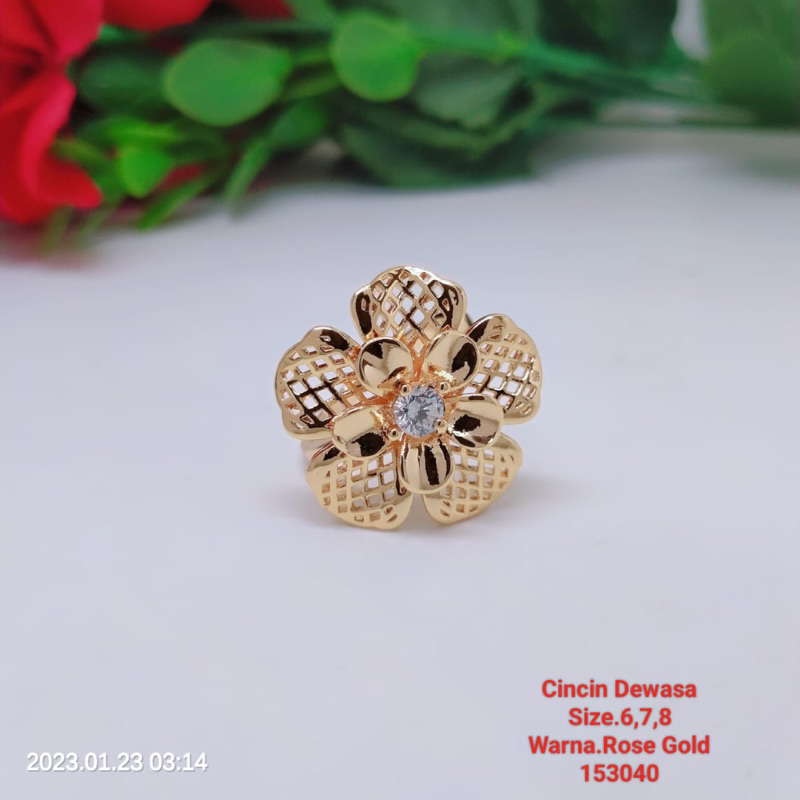 Cincin Titanium Tembaga Rodium Perhiasan Aksesoris Fashion Lapis Emas Terlaris Termurah