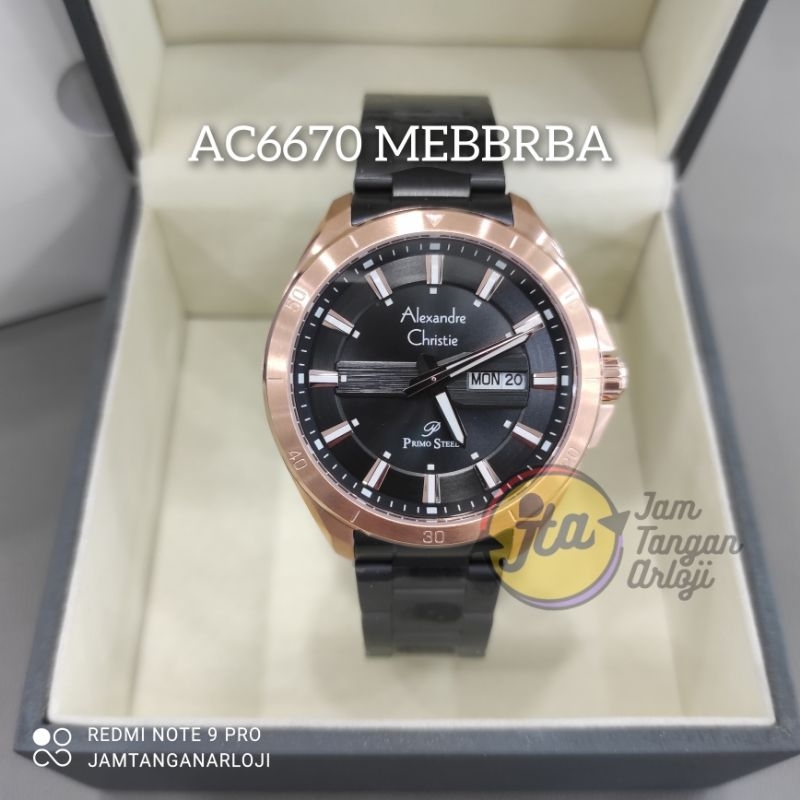 New Alexandre Christie Primo AC6670 Black Rosegold Jam Tangan Pria AC 6670 MEBBRBA