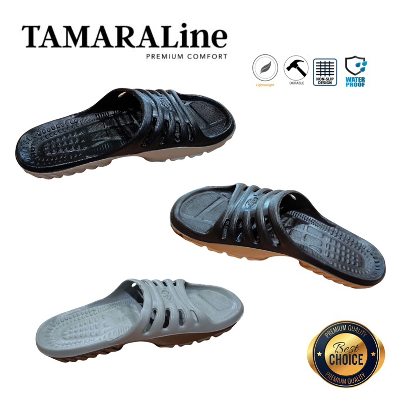 Sandal Selop Slide Slip on Karet Pria Wanita Unisex Dewasa / Remaja - TAMARALINE 32 / Bahan Premium Lentur Empuk Ringan Kuat Anti Slip Anti Air / Model Sandal Casual Santai Rumah Hotel Outdoor Kamar Mandi Murah Original