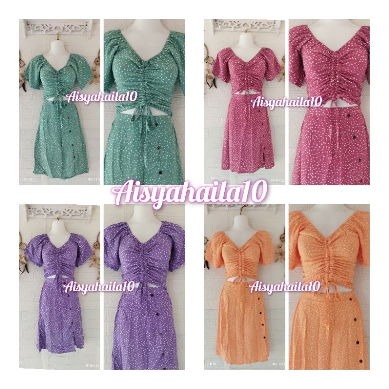 setelan crop milea rayon bali