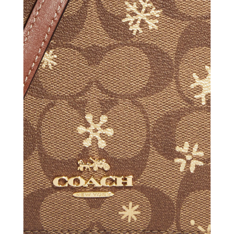 Coach Mini Serena Crossbody In Signature With Snowflake Print (CE699)