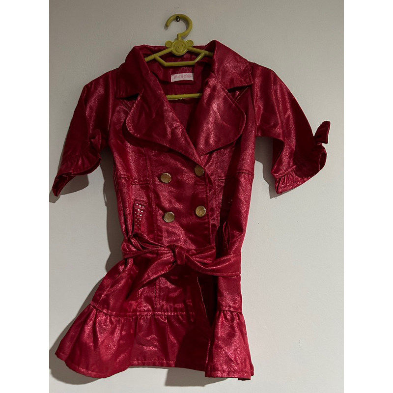 jaket merah maroon outer anak cewe