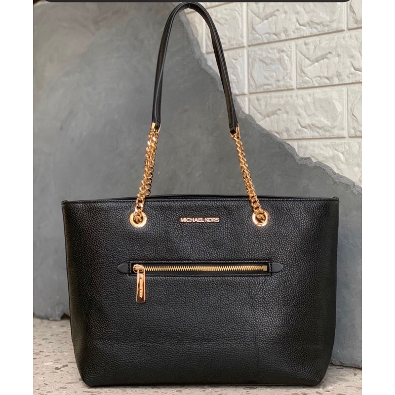 MK jet set item medium front zip chain tote 29/36x13x24