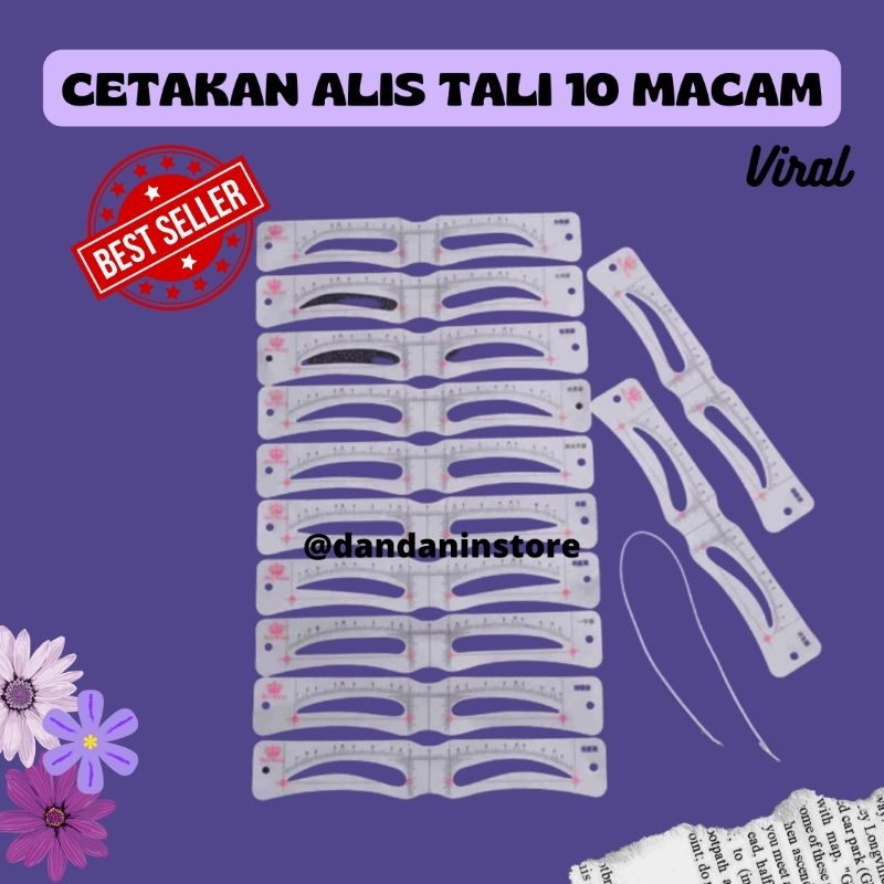 Cetakan alis Tali Fleksibel 4in1 Mudah di Pakai Pensil Alis Davis coklat Eyebrow kit Template Stamp