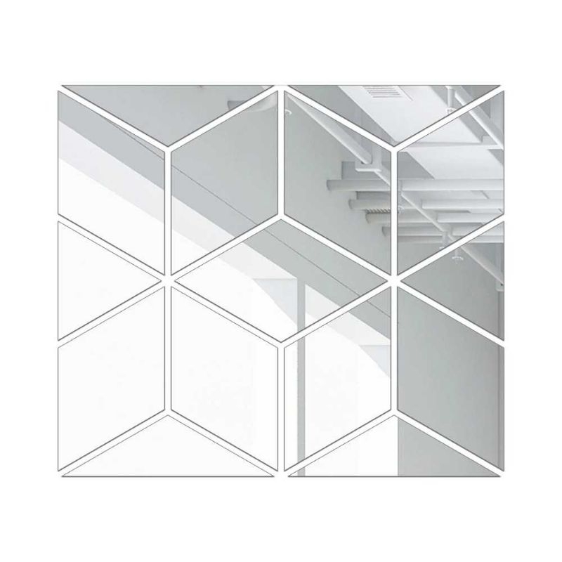 SOLEDI Sticker Dekorasi Dinding 3D Cubic Mirror Acrylic 15 PCS Size S - SL15