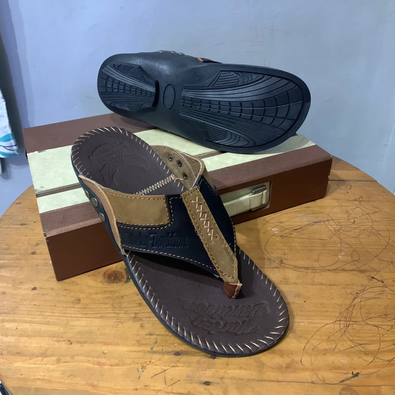 Sandal pria bahan kulit asli HD 6 ch