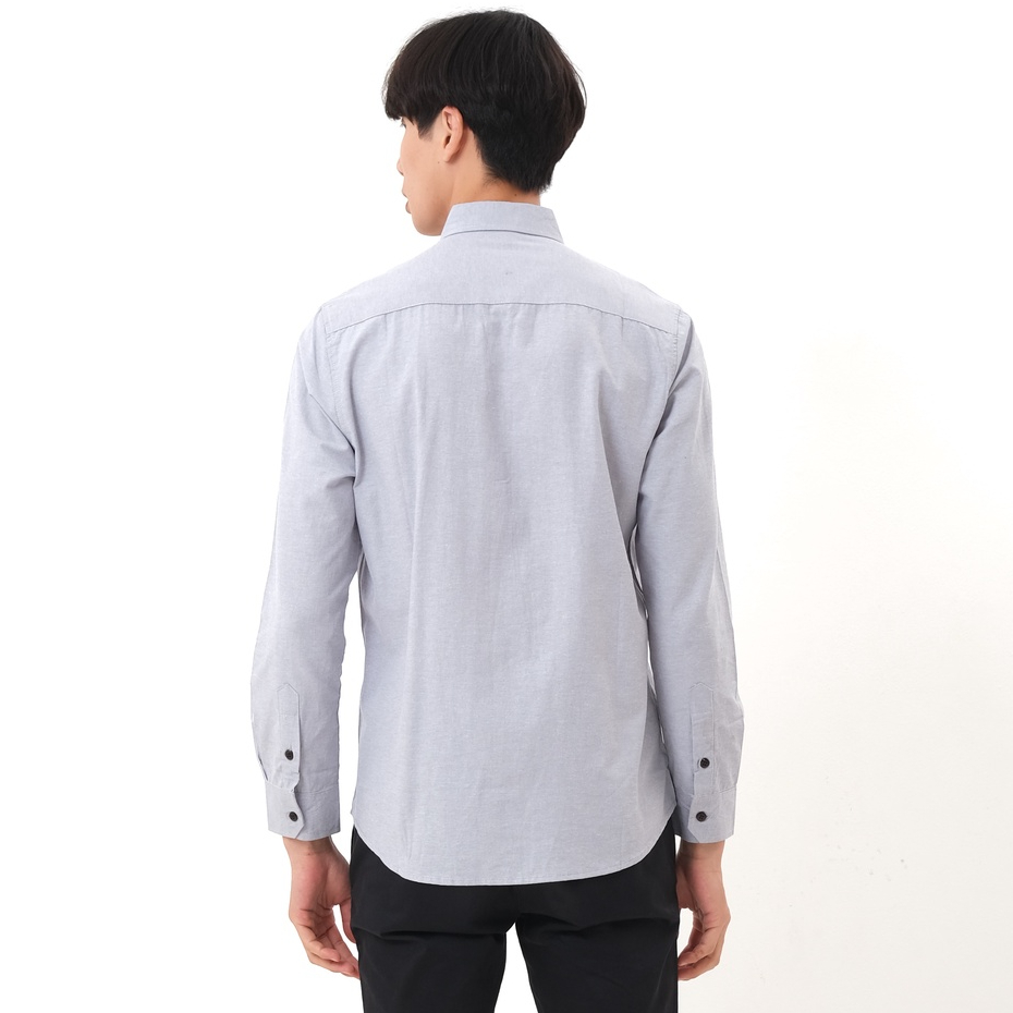 SANVANINA Kemeja Lengan Panjang Basic Oxford LIGHT GREY E-1172