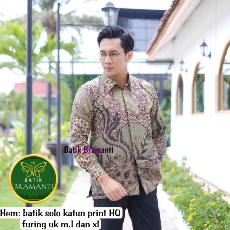 KEMEJA BATIK SOLO KAWUNG ABSTRAK KRESNA BIRU HIJAU MERAH BATIK PRIA SIZE M L XL XXL