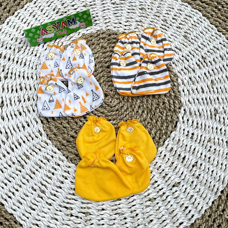 3 Pasang Sarung Tangan Kaki Sarung Tangan Sablon Sartaki bayi kaos kaki bayi DNW BABY