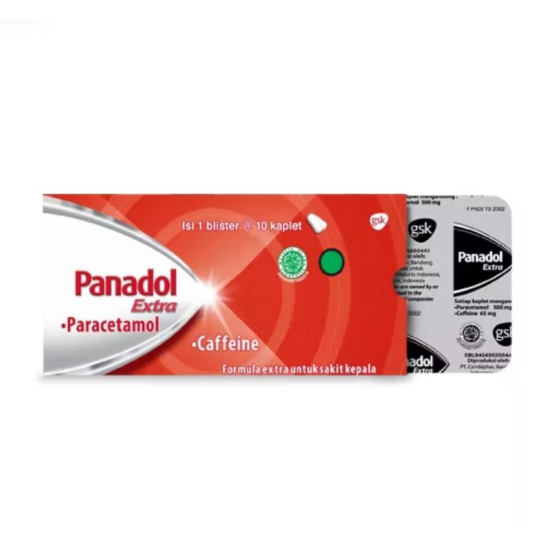 PANADOL EXTRA (Merah) dan BIRU Strip isi 10 Sakit gigi Sakit kepala nyeri sendi