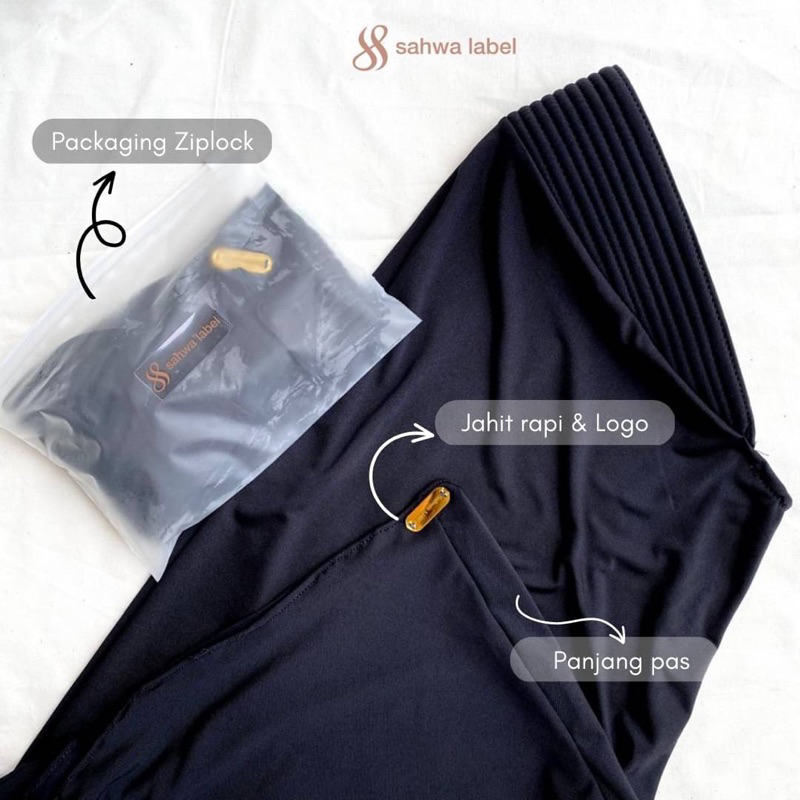 sahwalabel - Bergo Sport / Hijab Sport Jersey / Hijab Pendek Jersey / Jilbab Olahraga /hijab Instant