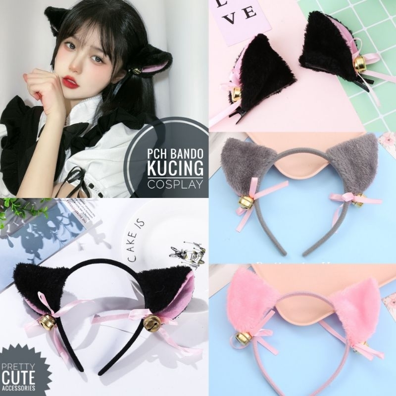 PCH JEPITAN KUCING / BANDO TELINGA KUCING COSPLAY LONCENG BESAR