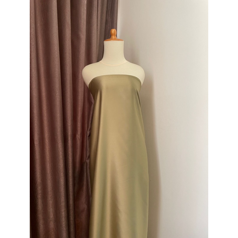 Kain Satin Velvet Premium Bahan Bridesmaid Kondangan Warna Hijau Olive