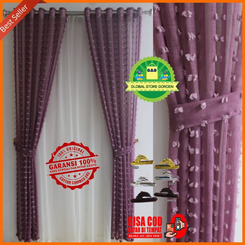 Gorden Vitrase Ruby Minimalis Tirai Jendela Pintu Rumah Dalaman Gorden Model Semokring Ukuran L140xT