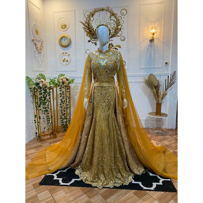 Kebaya pengantin modern | Kebaya pengantin modern duyung berekor