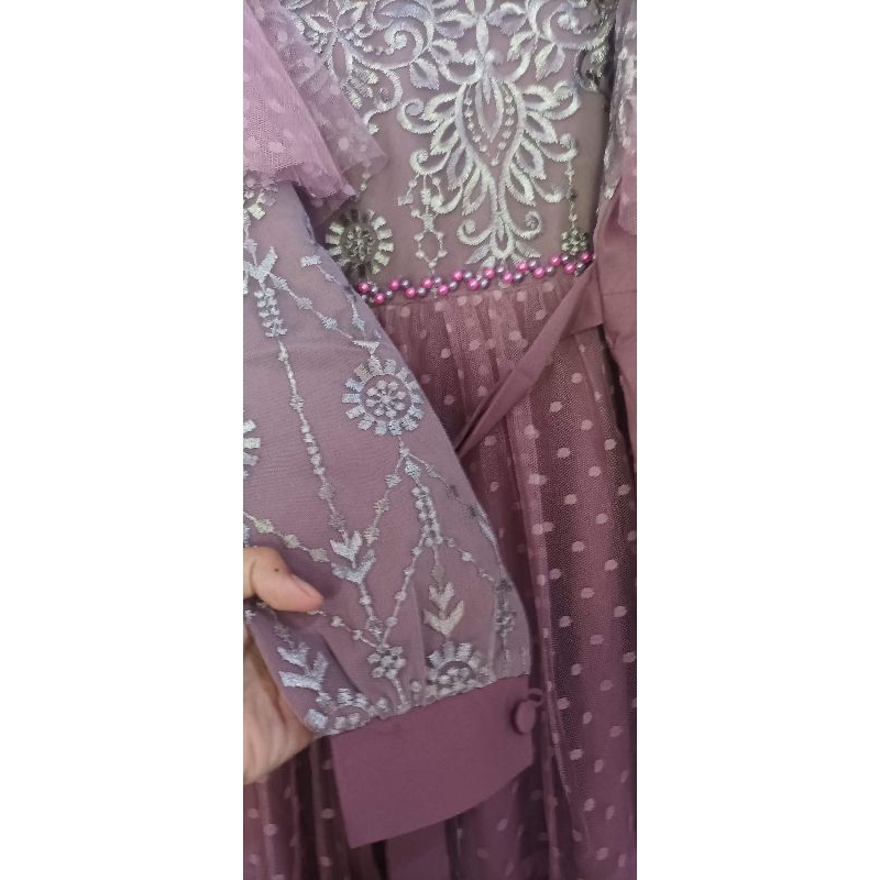 gamis pesta Abang adek Collection lavender