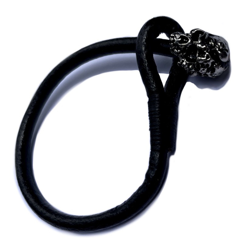 Skull leather bracelet | DJAWEED