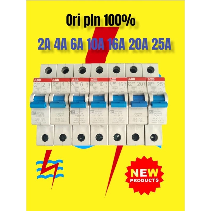 MCB ABB BARU GRESS 2A 4A 6A 10A 16A 20A 25A ORIGINAL PLN DIJAMIN