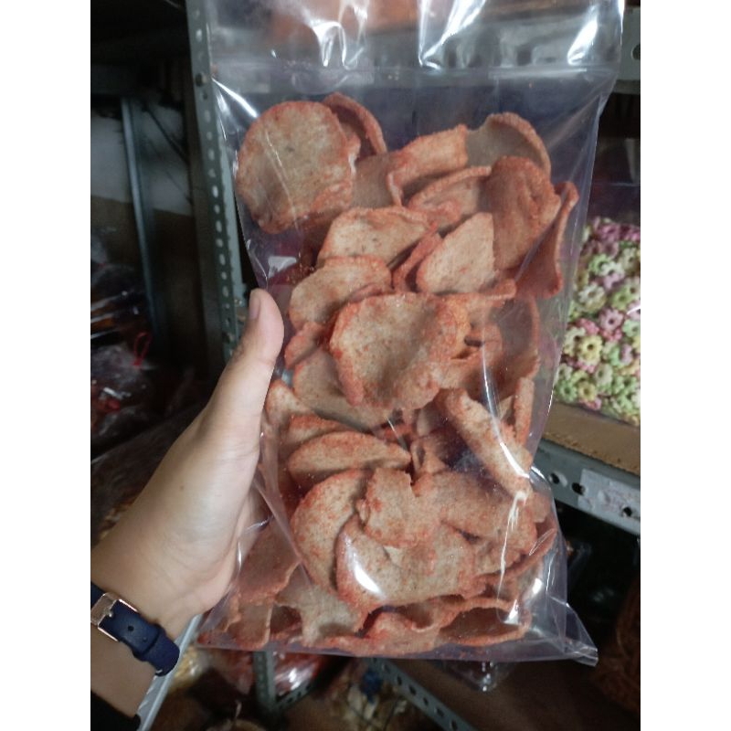 

Basreng bulat pedas 500gr