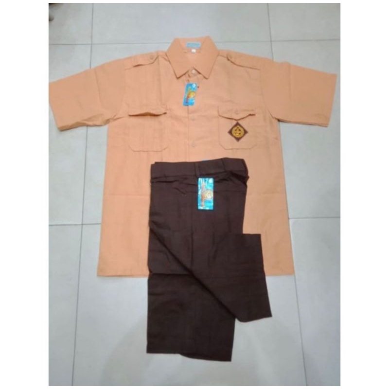 Seragam sekolah pramuka SMP pendek laki laki / seragam pramuka SMP