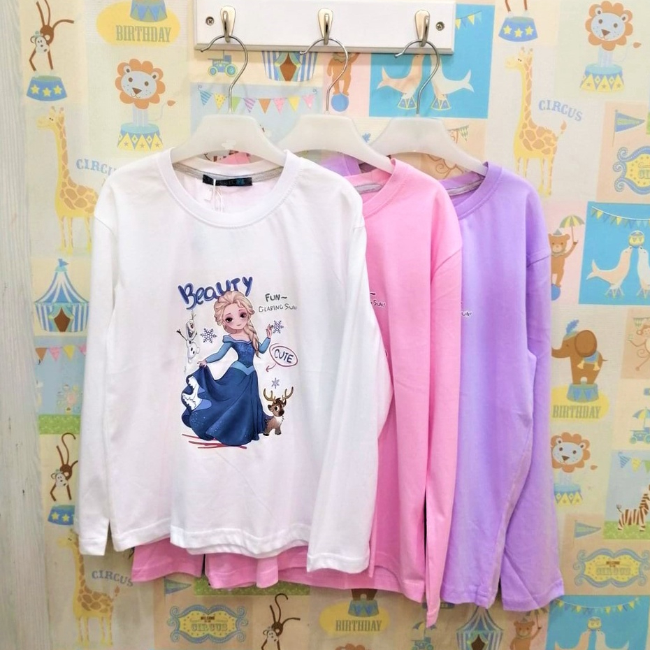 FERGORI T-Shirt Panjang Beauty Elsa KK005 - Kaos Anak Perempuan