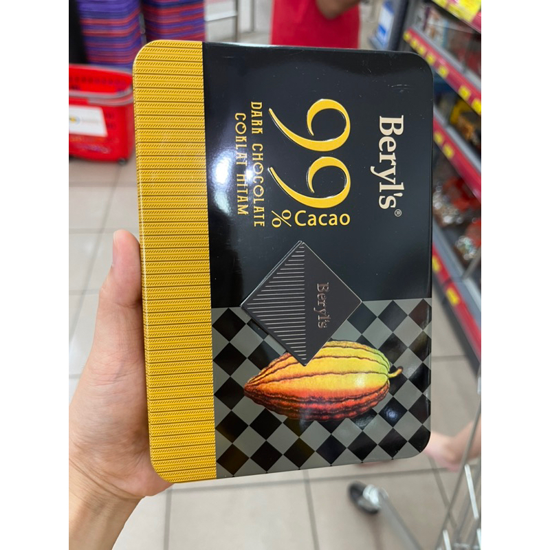 

CemilanBintan ( Beryl's Dark choco 99% 80% Cacao) kaleng