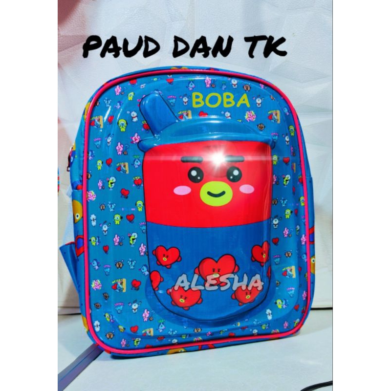 Tas Ransel Sekolah Paud TK Gambar Timbul Bisa Menyala