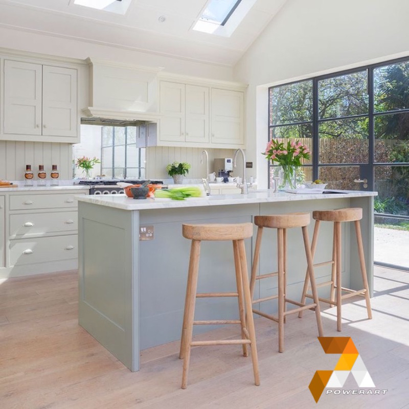 Table island Top Marmer Cream Meja Island cat duco