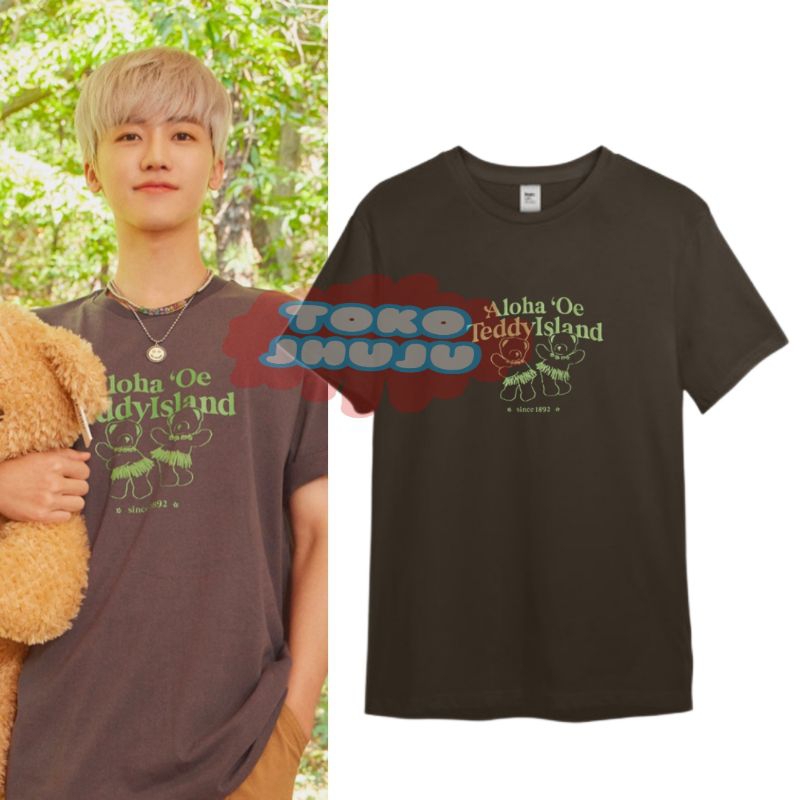 Kaos Jaemin NCT Dream X Tedy Aloha Oe sablon hijau Beruang menari