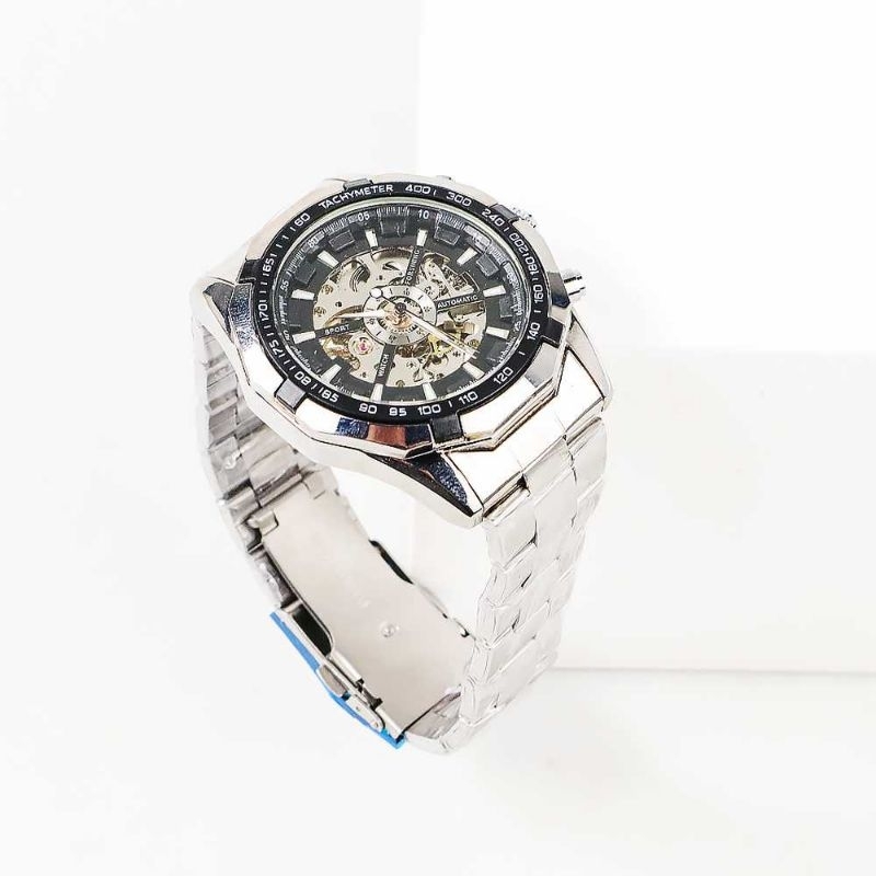 Forsining Gucamel Jam Tangan Pria Mechanical Luxury  G043 Silver Hitam