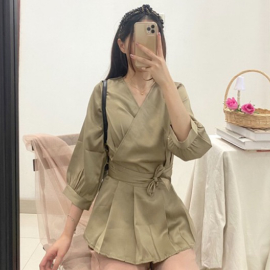 [SATIN] ADELIA Blouse Satin / Kimono Blouse Korea Satin 208-A