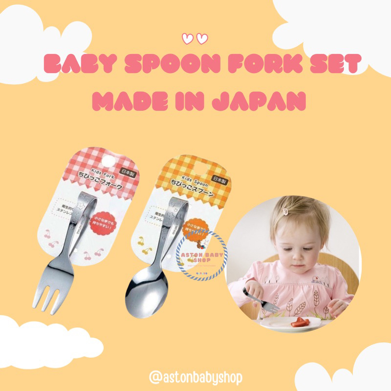 Kids Spoon Fork Set Sendok Garpu Anak Made in Japan BLW Spoon Fork