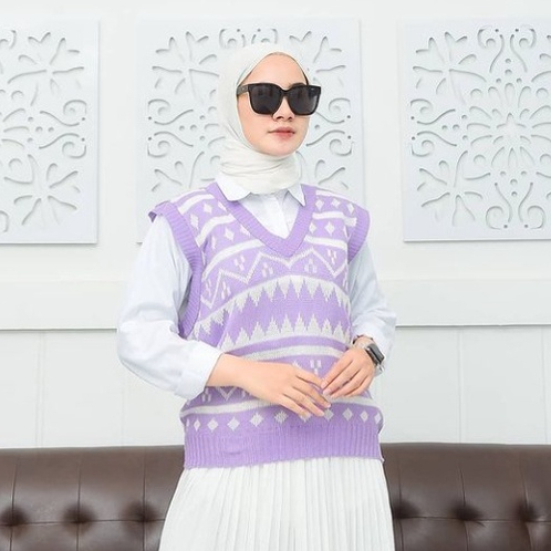 KALILA - HIROKI Vest Atasan Wanita Rompi Rajut