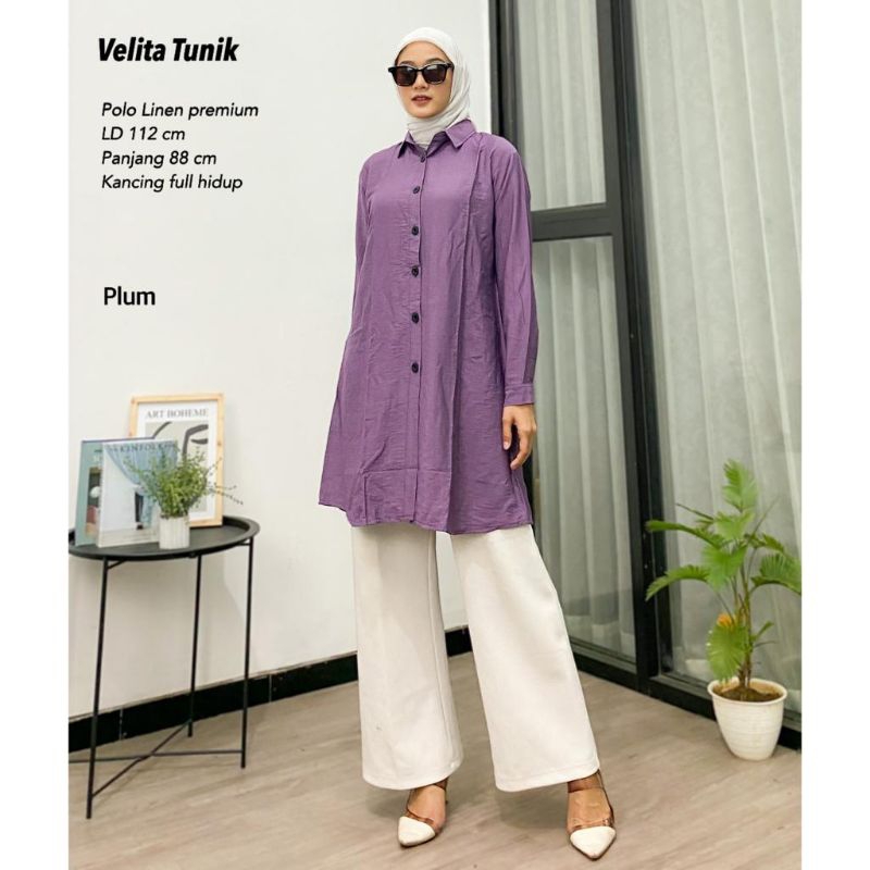 Tunik Terbaru Polo Linen - Velita Tunik //JF625