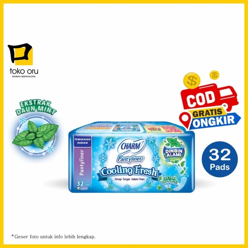 Charm Cooling Fresh Pantyliner isi 32 pads Pembalut Wanita