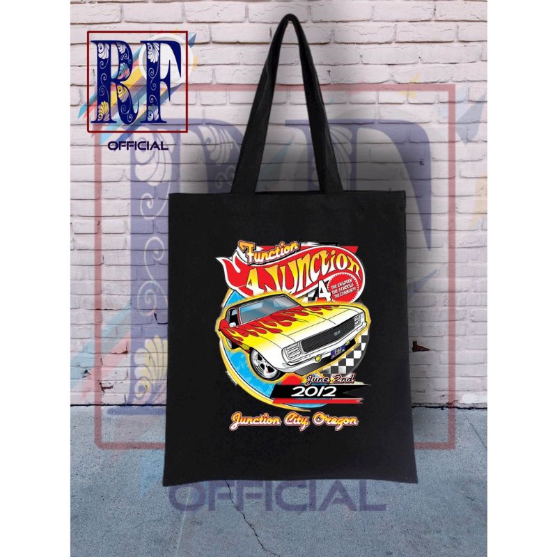 RF Totebag NASCAR RUMBLE 4 JUNCTION katun tote bag sling bags waistbag / tas ransel selempang hitam 