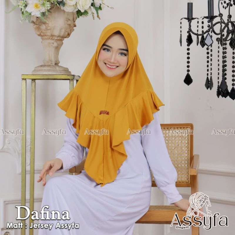 (Ori Assyfa) DAFINA •jilbab instan jersey premium•jilbab instan pet